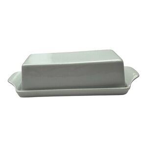 SOLDVintage Butter Dish With Lid White Ceramic Classic Butter Dish 8.5”